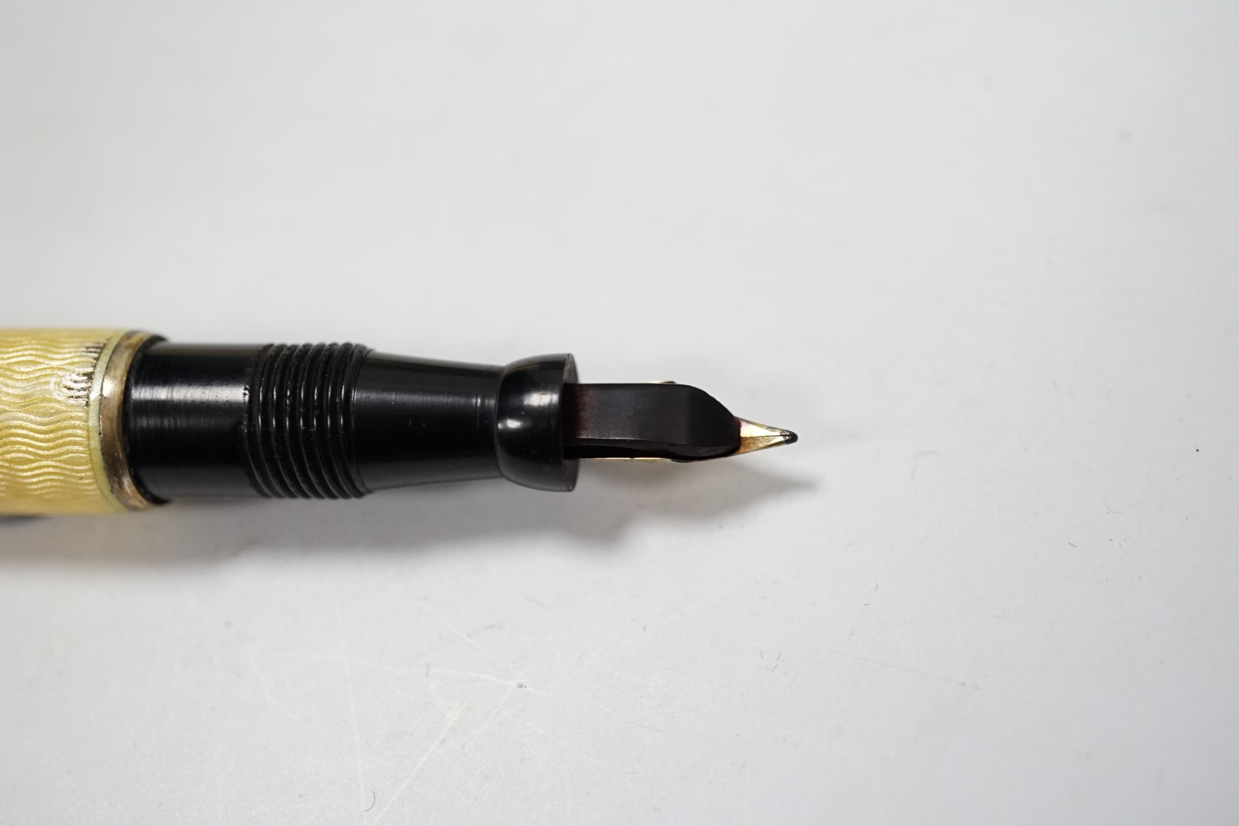 A rare Kaweco yellow enamel fountain pen and pencil set